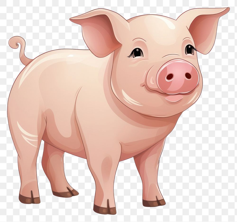 PNG Pig cartoon mammal animal. 