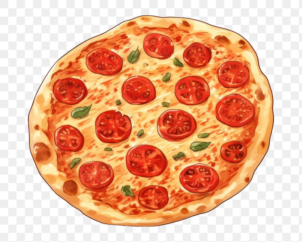 PNG Pizza plate food pepperoni. AI generated Image by rawpixel.