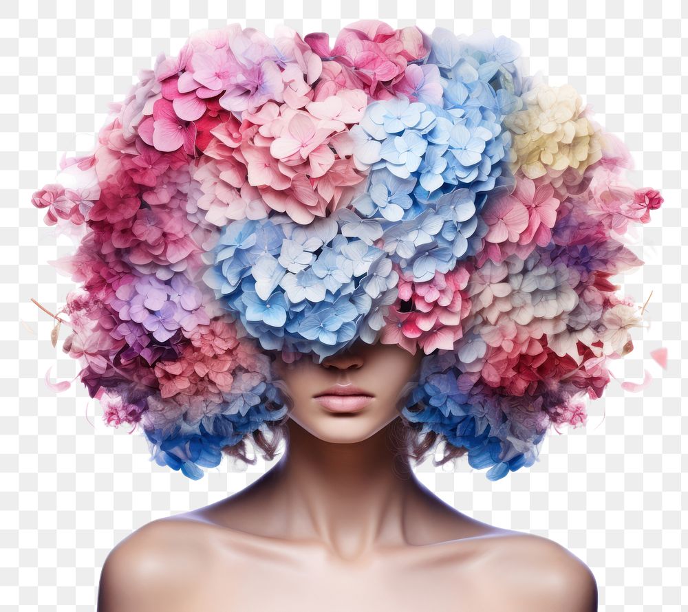 PNG Flower adult plant wig. AI generated Image by rawpixel.