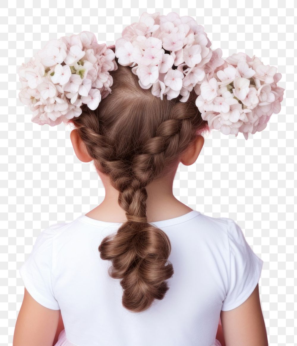 PNG Hairstyle headpiece innocence floristry. AI generated Image by rawpixel.