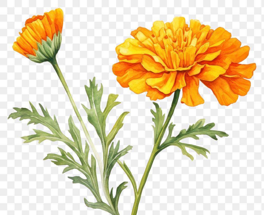 PNG Flower marigold petal plant