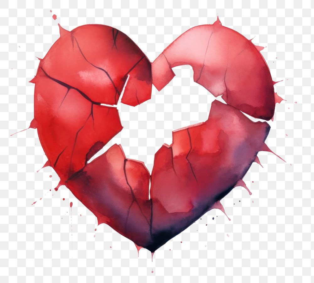 PNG Heart broken misfortune splattered. AI generated Image by rawpixel.