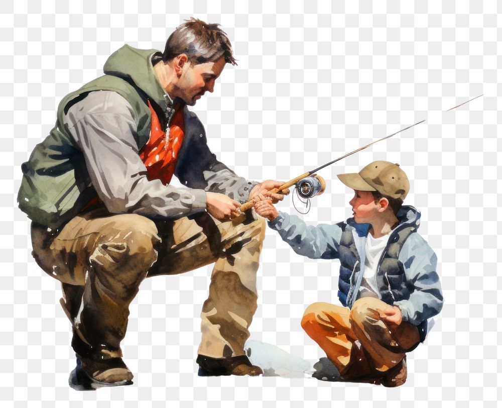PNG Fishing adult togetherness assistance. AI generated Image by rawpixel.