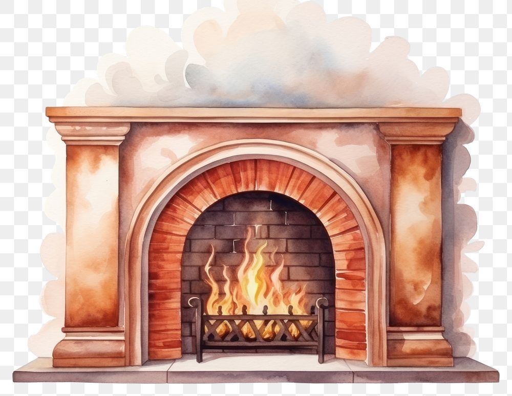 PNG Fireplace hearth architecture creativity. AI generated Image by rawpixel.