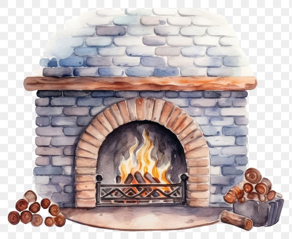 PNG Fireplace hearth architecture creativity. AI generated Image by rawpixel.