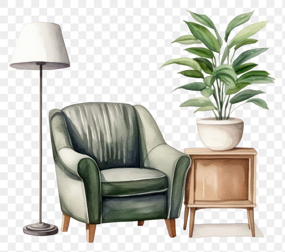 PNG Furniture armchair plant lamp. 