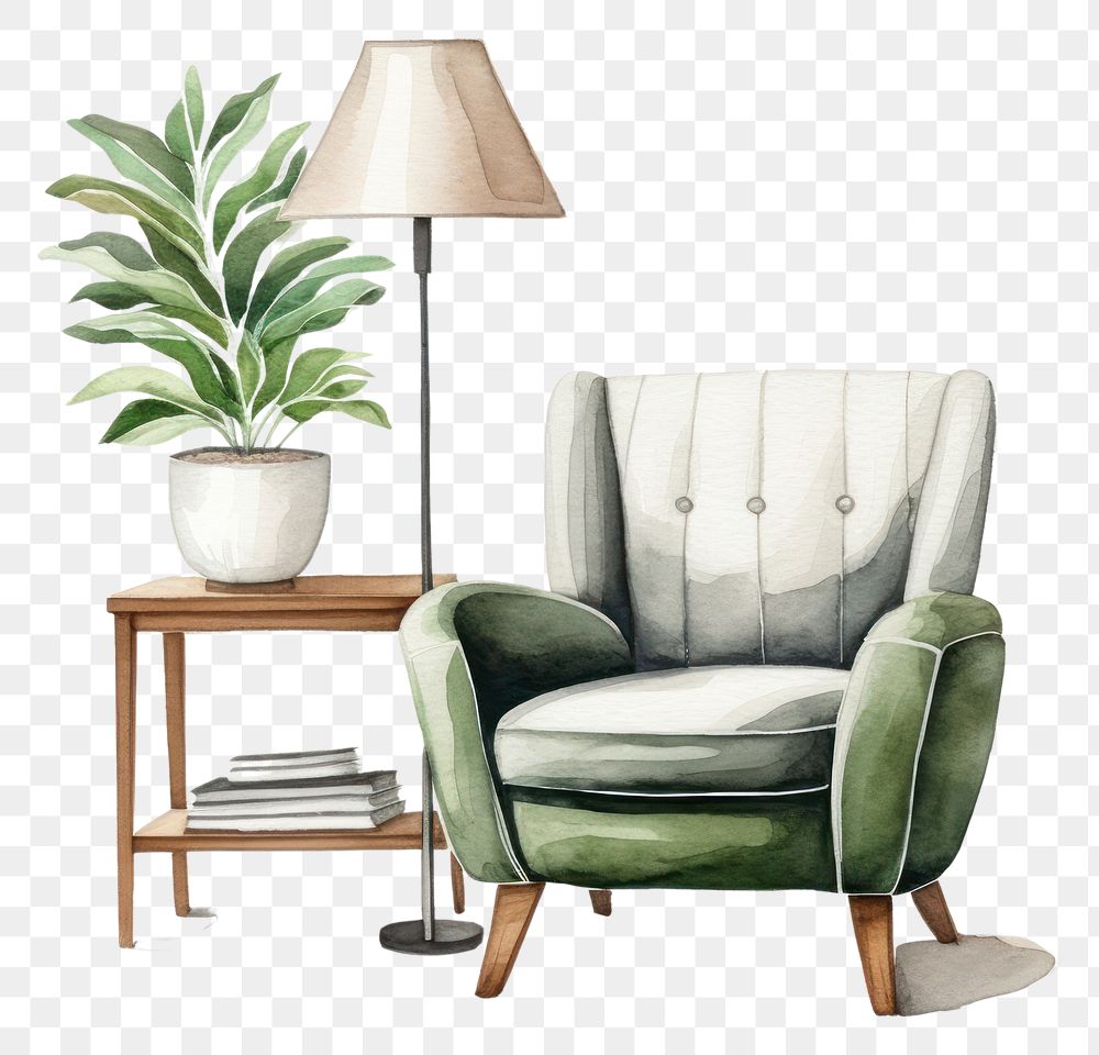 PNG Furniture armchair lamp comfortable. 