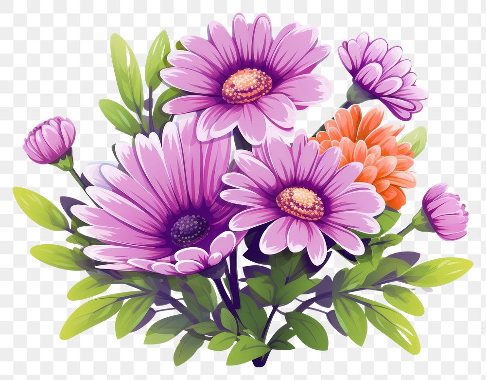 PNG Flower plant aster daisy. AI generated Image by rawpixel.