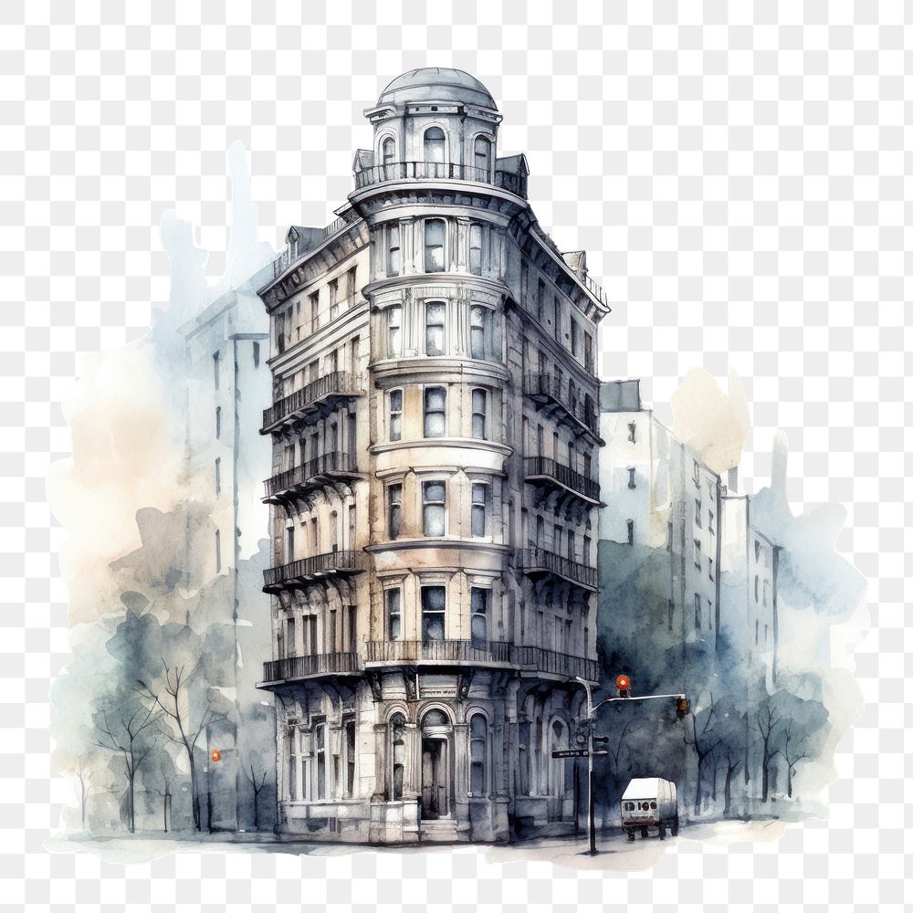 PNG Building architecture drawing street. AI generated Image by rawpixel.