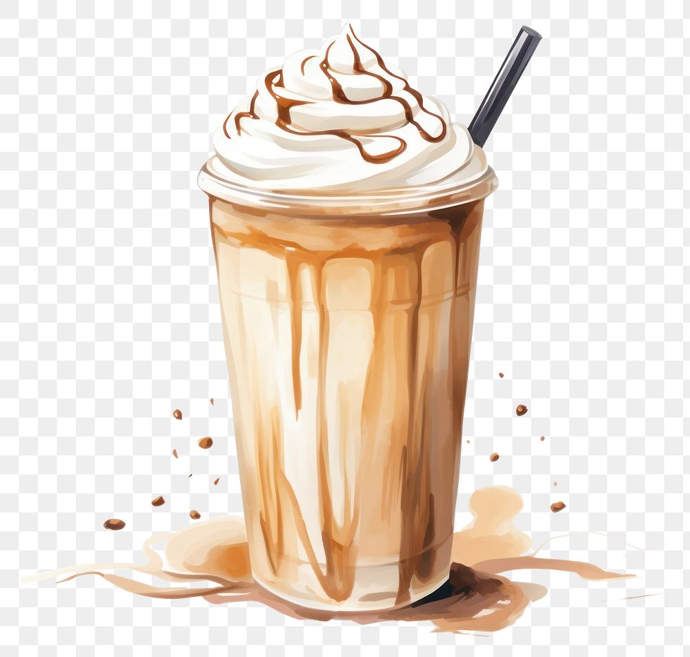 PNG Milkshake dessert coffee drink. AI generated Image by rawpixel.