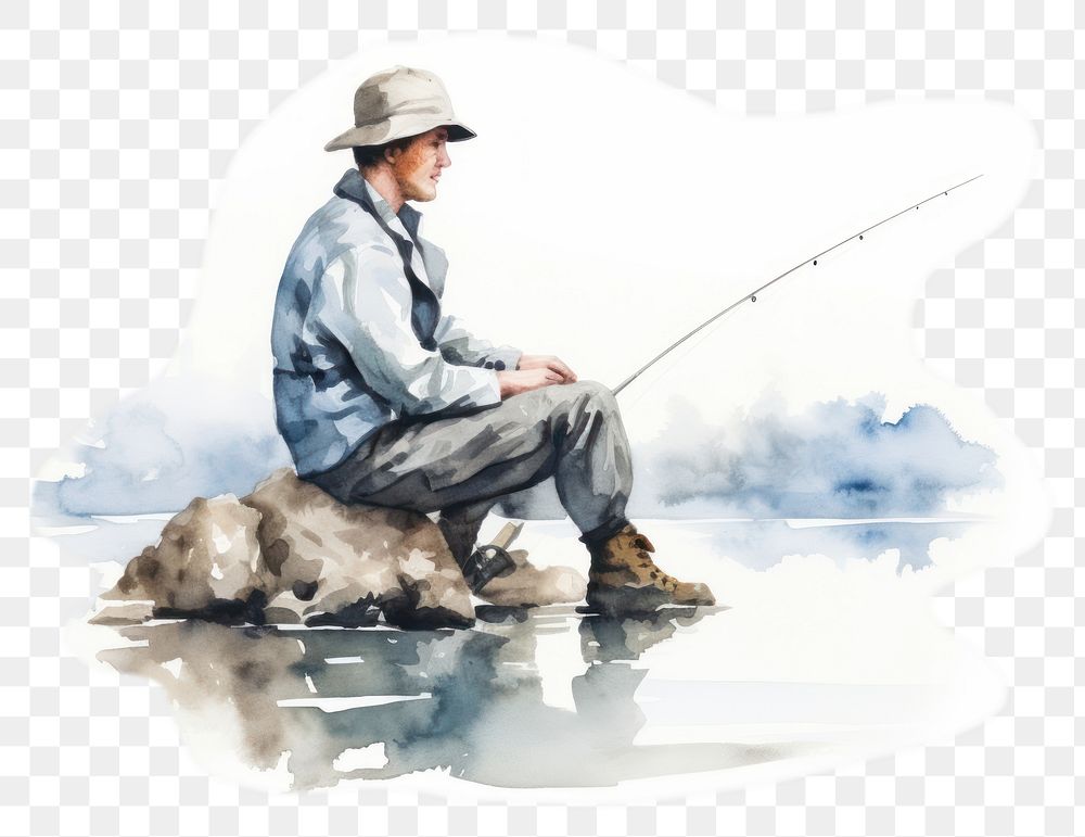 PNG Recreation outdoors fishing adult. AI generated Image by rawpixel.