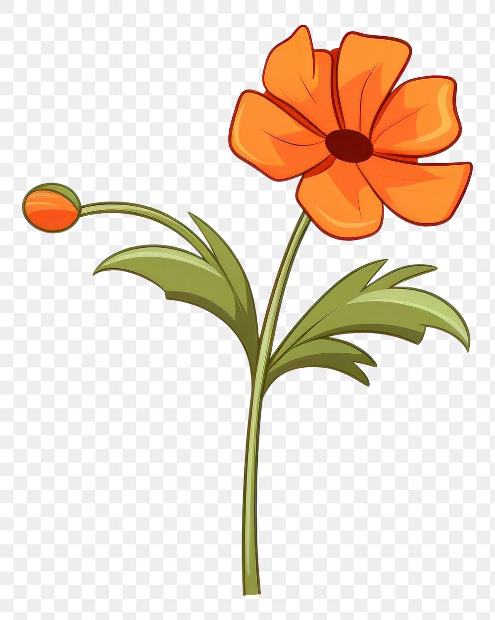 PNG Flower cartoon plant petal. AI generated Image by rawpixel.