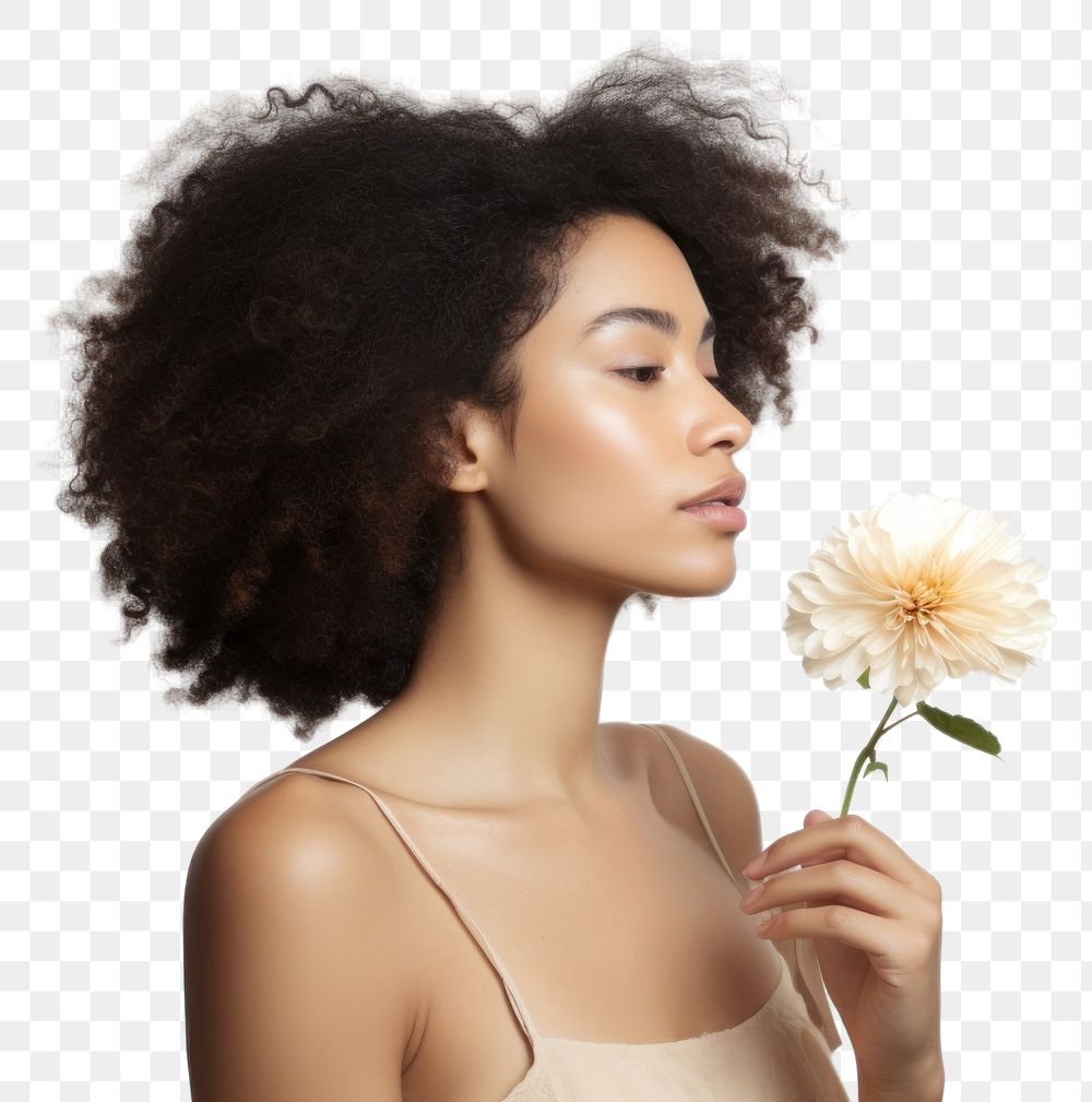 PNG Flower portrait adult women. AI generated Image by rawpixel.