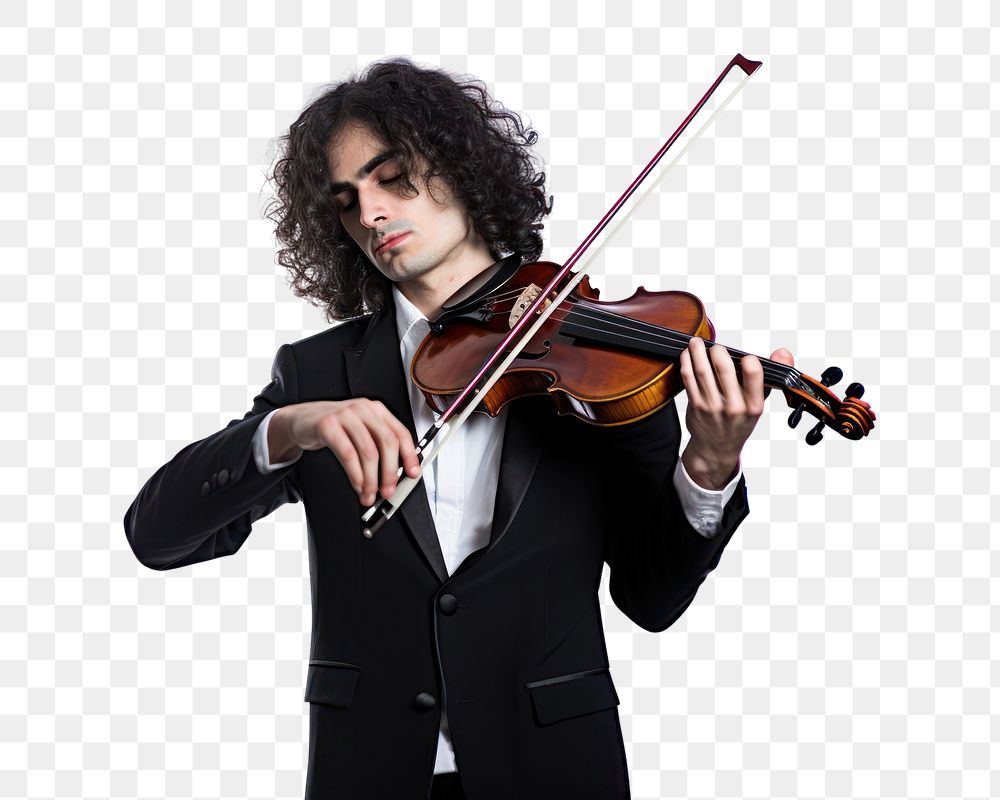 PNG Violin concentration performance hairstyle. AI generated Image by rawpixel.