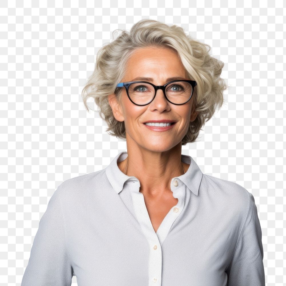 PNG Portrait glasses adult smile. AI generated Image by rawpixel.