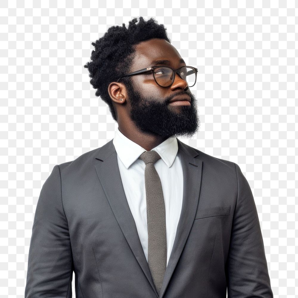 PNG Portrait glasses blazer beard. AI generated Image by rawpixel.