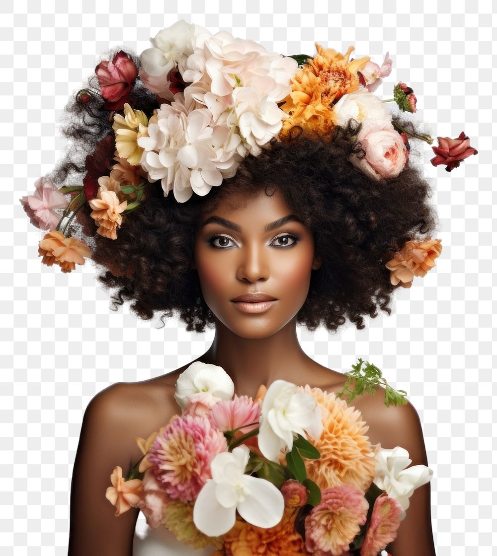 PNG Portrait flower adult bride. AI generated Image by rawpixel.