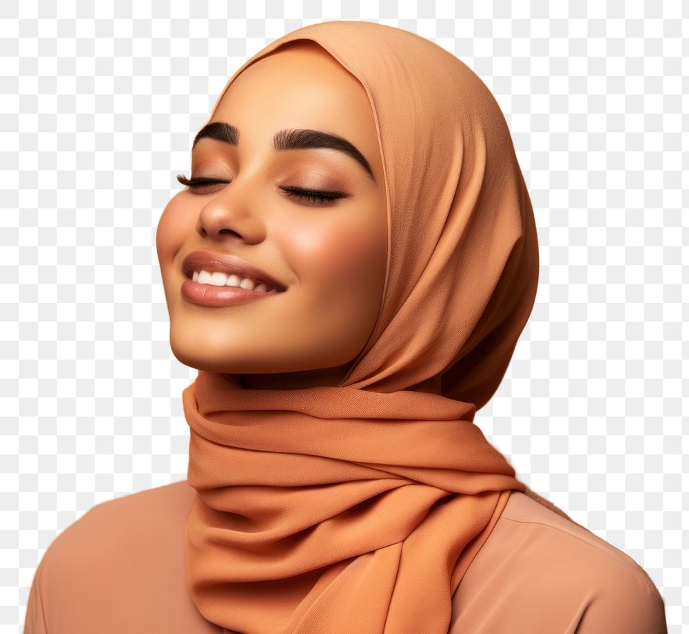 PNG Portrait adult scarf smile. AI generated Image by rawpixel.