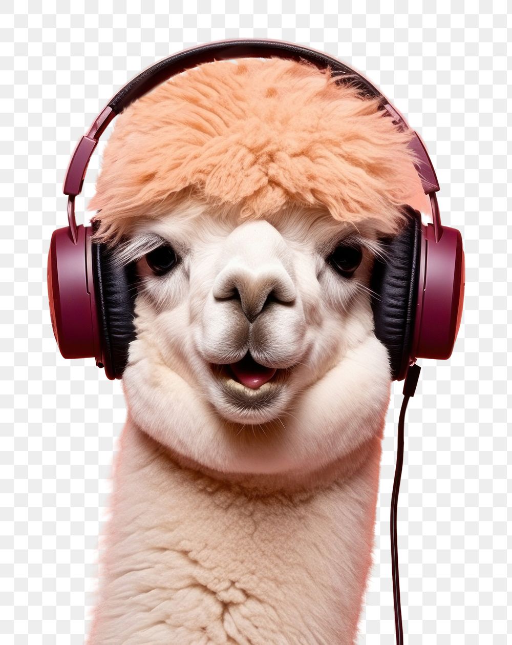 PNG Headphones headset mammal alpaca. 