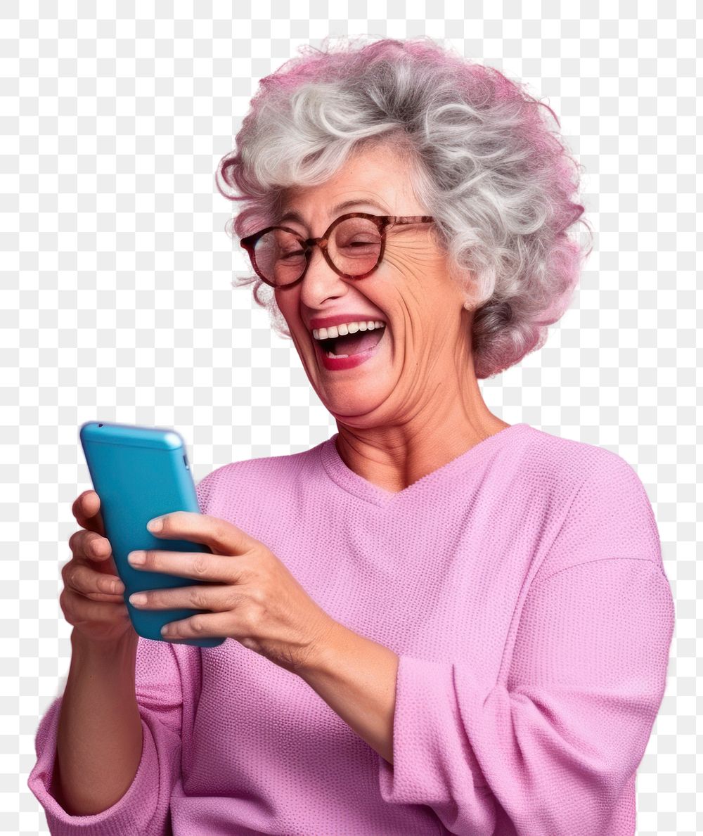 PNG Laughing glasses adult phone. AI generated Image by rawpixel.