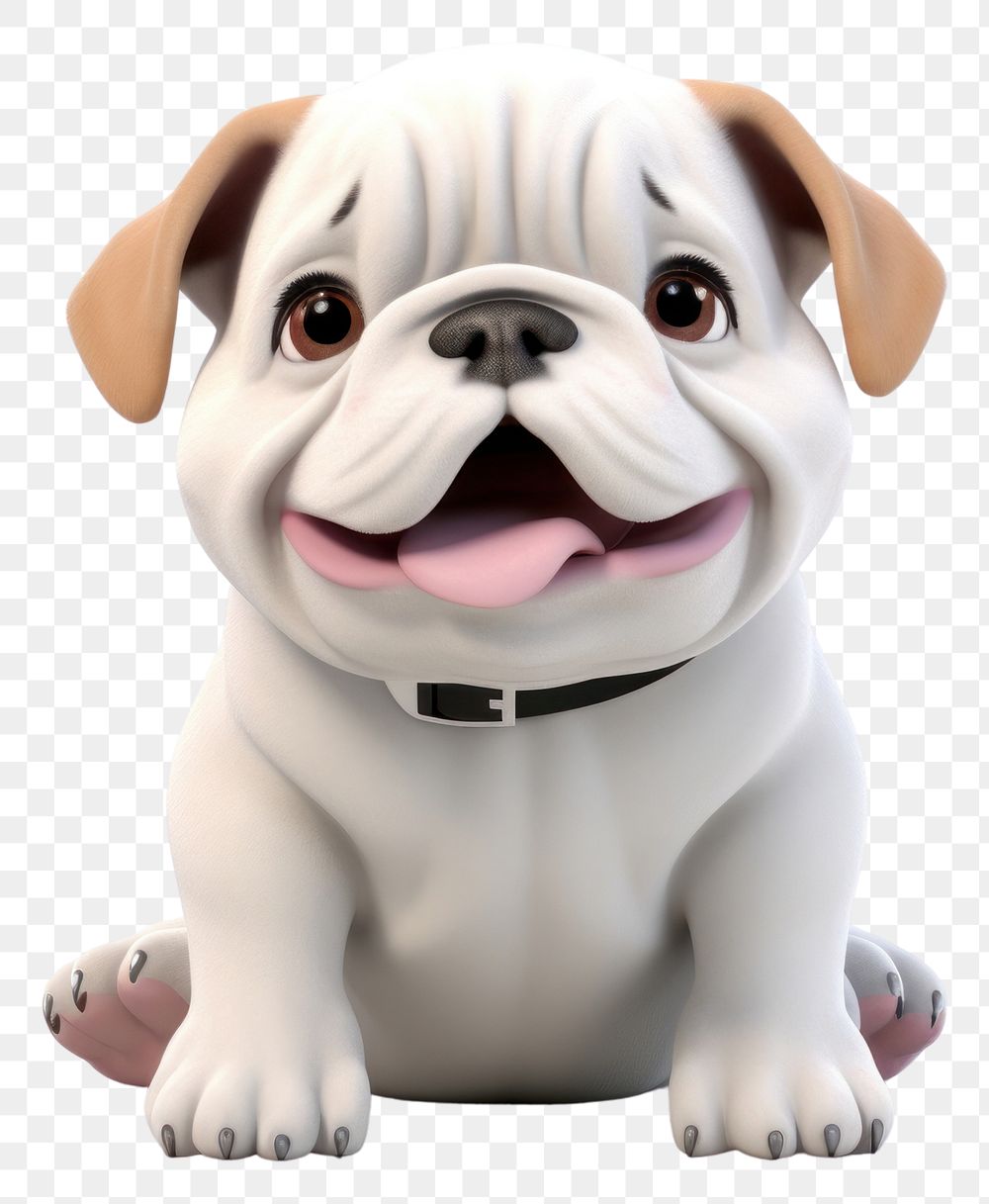 PNG Bulldog cartoon animal mammal. AI generated Image by rawpixel.