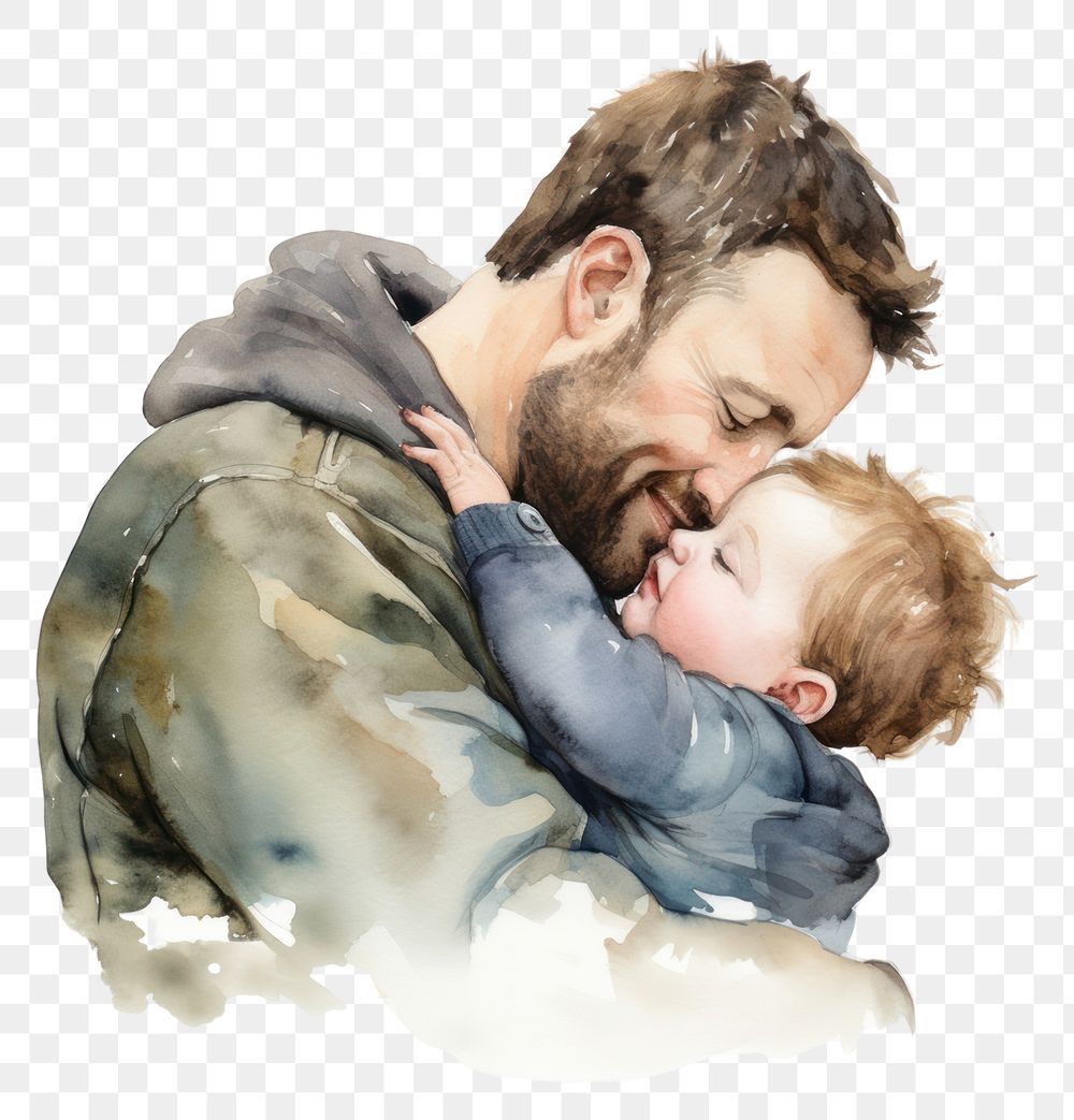 PNG Portrait kissing hugging baby. AI generated Image by rawpixel.