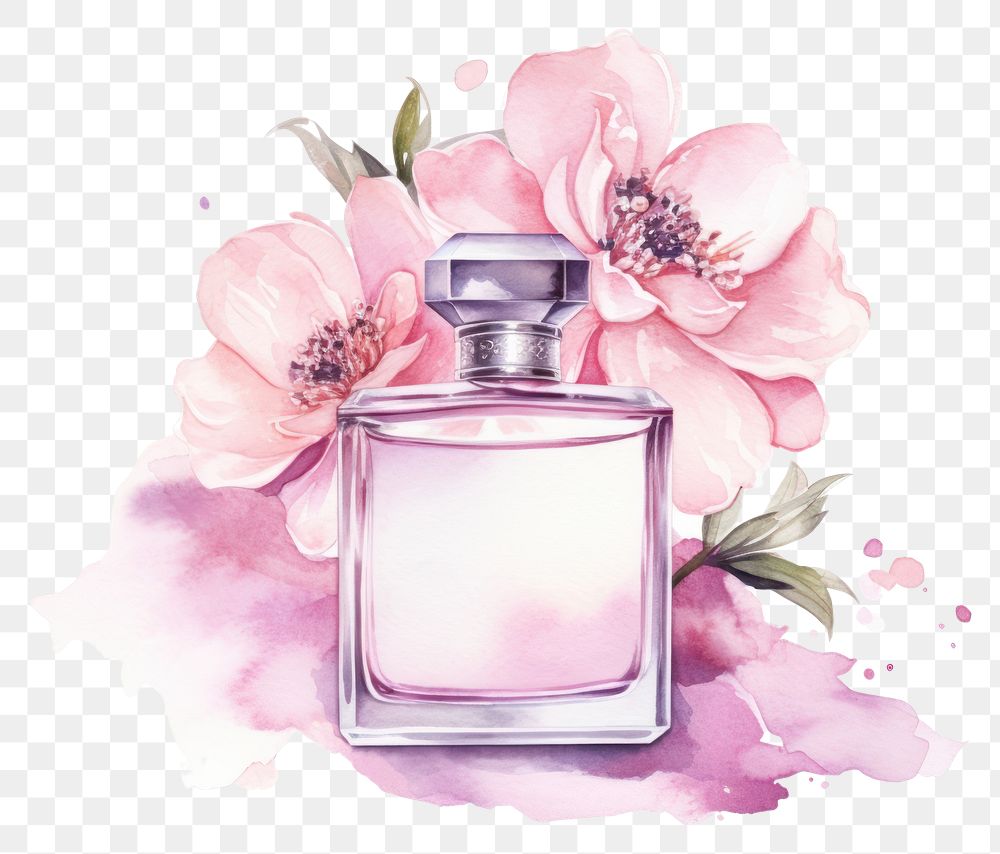 PNG Perfume bottle flower cosmetics. AI generated Image by rawpixel.