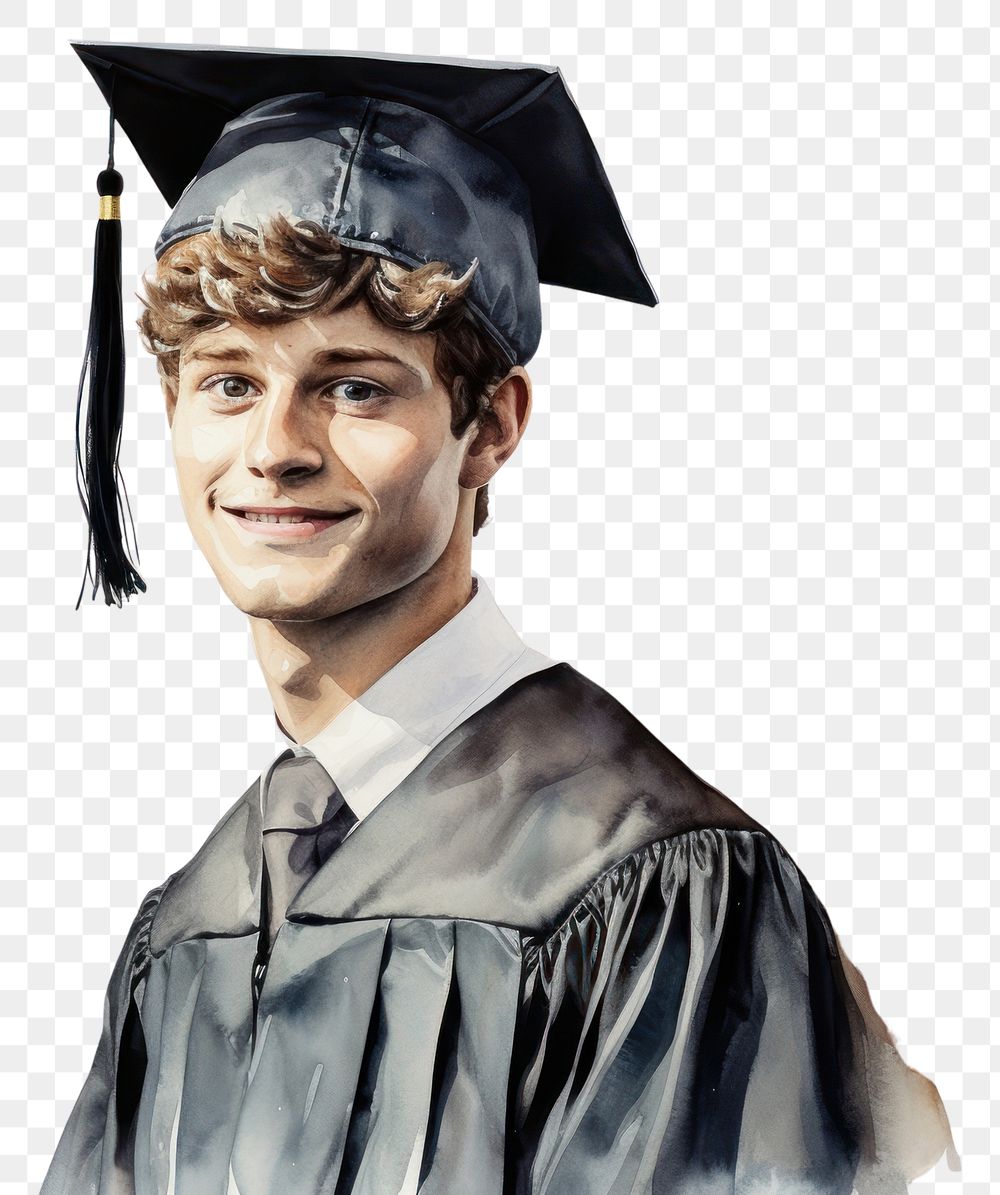 PNG Graduation portrait adult intelligence. AI generated Image by rawpixel.