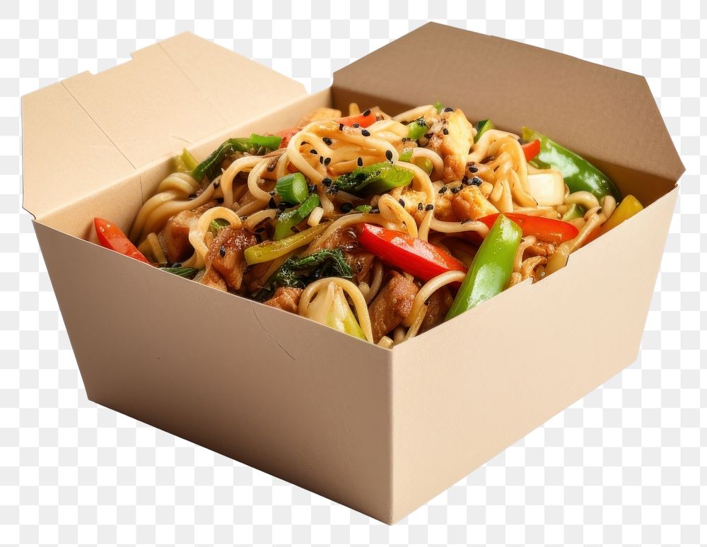 PNG Cardboard noodle box vegetable. AI generated Image by rawpixel.