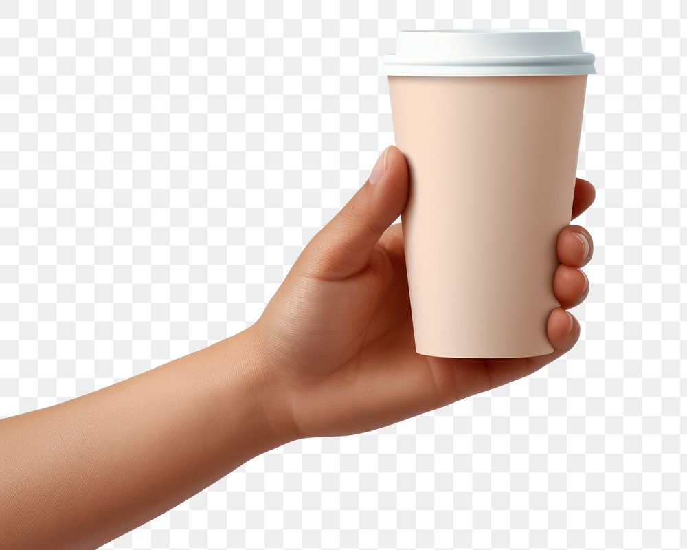 PNG Coffee cup holding hand. 