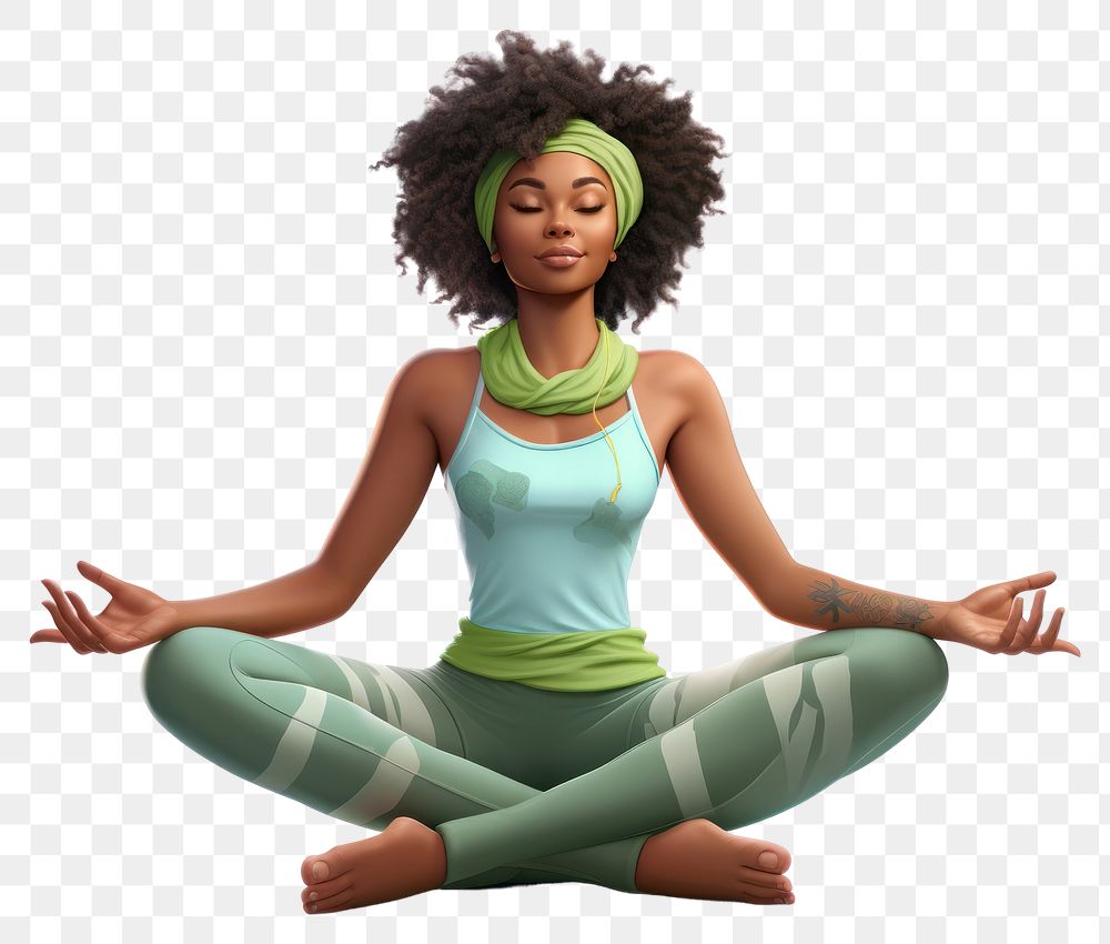 PNG Yoga sitting cartoon sports. AI generated Image by rawpixel.