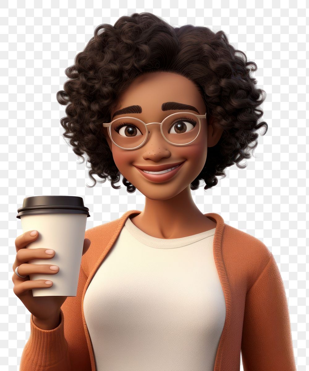 PNG Cup smiling cartoon coffee. AI generated Image by rawpixel.