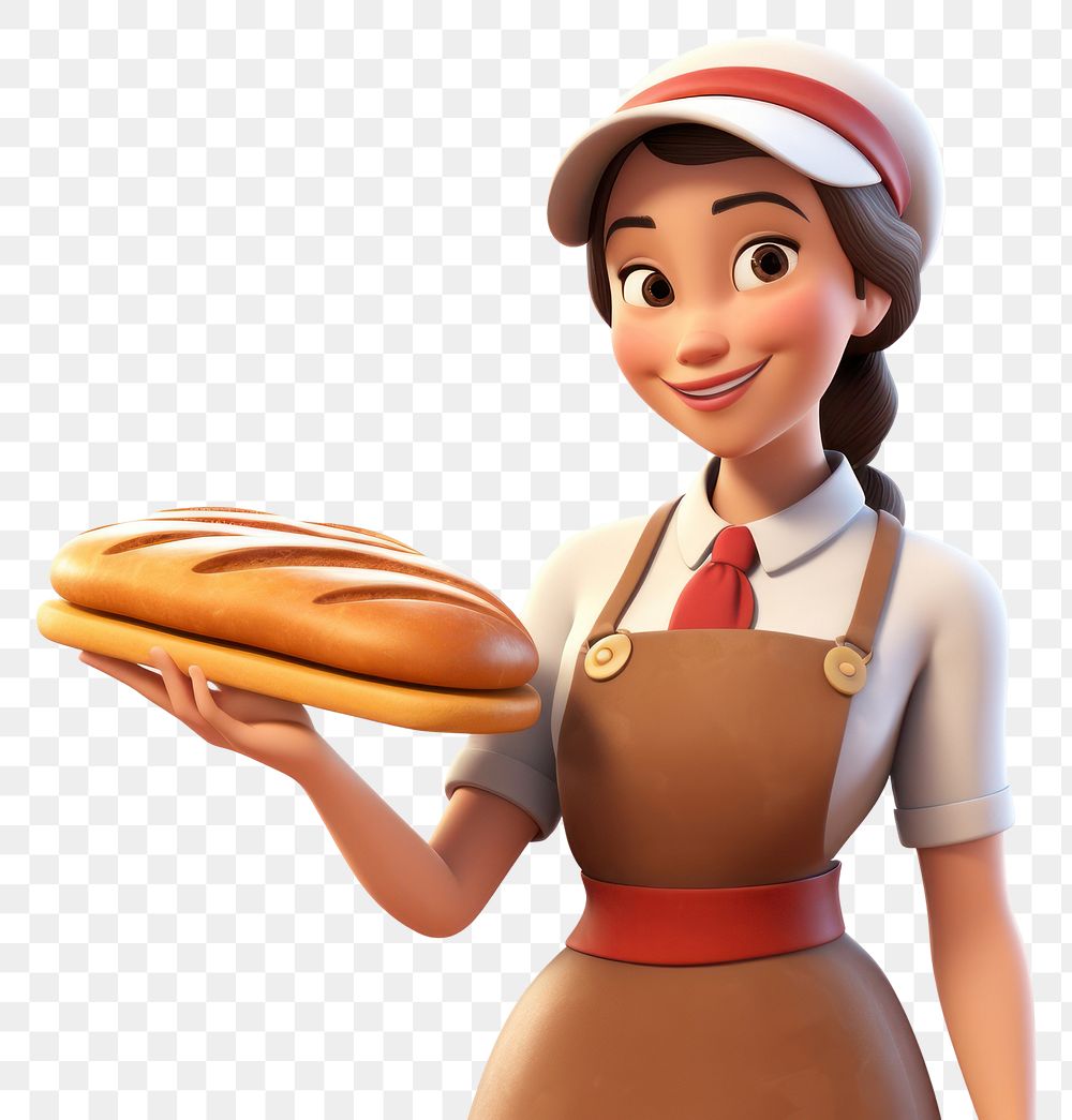PNG Smiling cartoon baker food. AI generated Image by rawpixel.