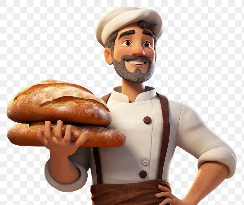 PNG Cartoon bread adult baker. AI generated Image by rawpixel.