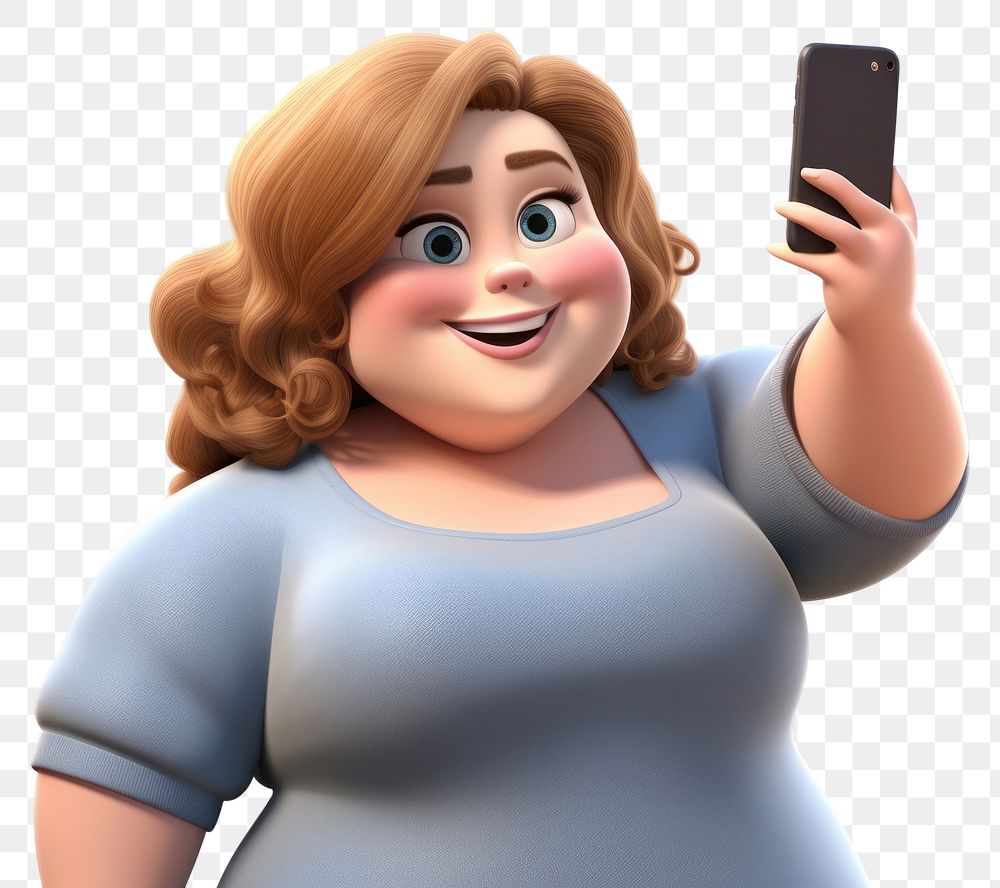 PNG Cartoon smiling adult woman. 