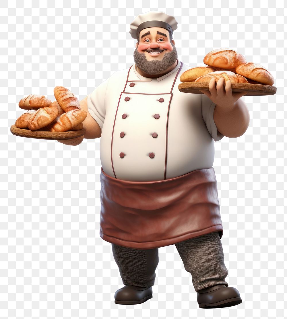 PNG Cartoon bread baker adult. AI generated Image by rawpixel.
