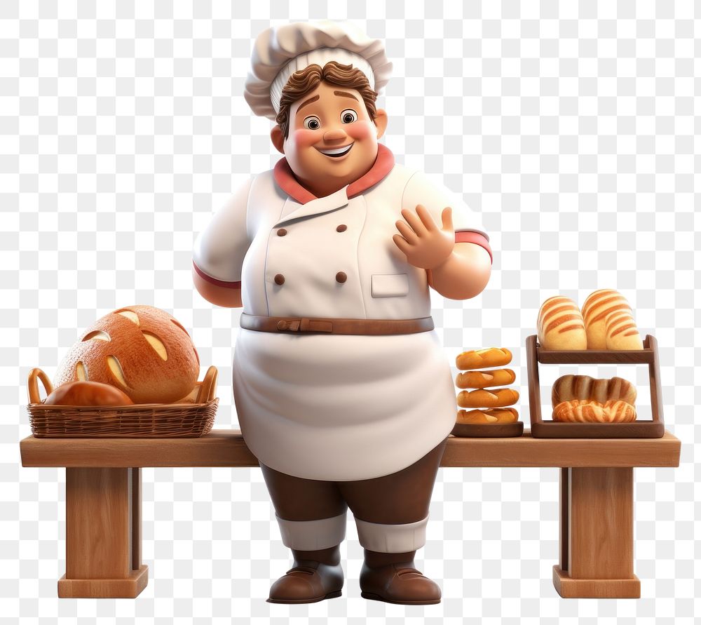 PNG Cartoon bread baker food. 