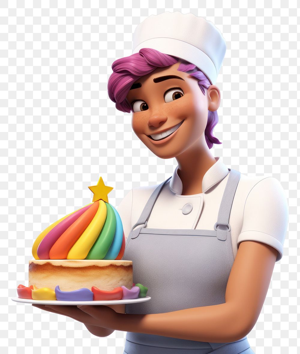 PNG Cartoon dessert smiling female. AI generated Image by rawpixel.
