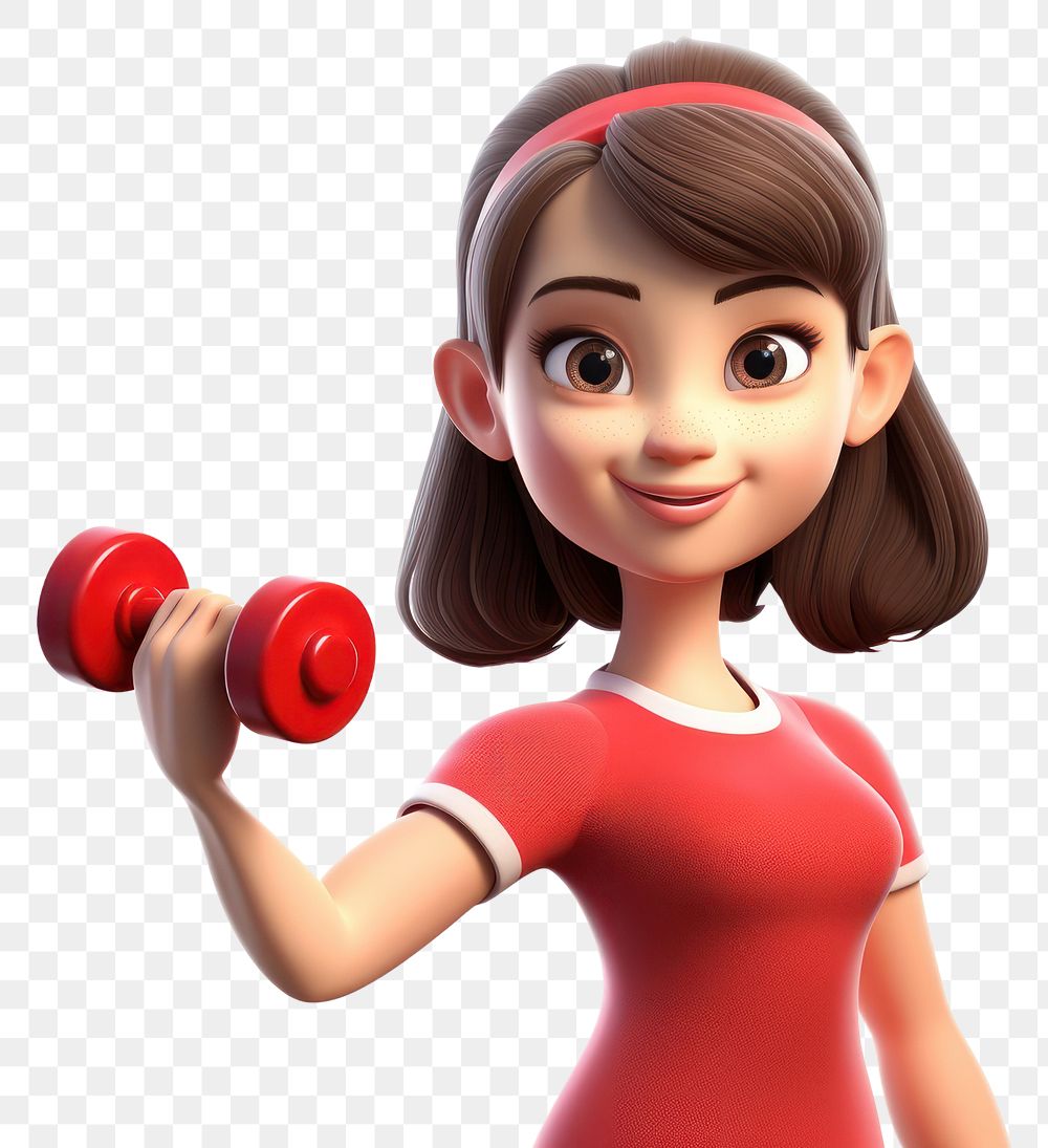 PNG Dumbbell smiling cartoon  