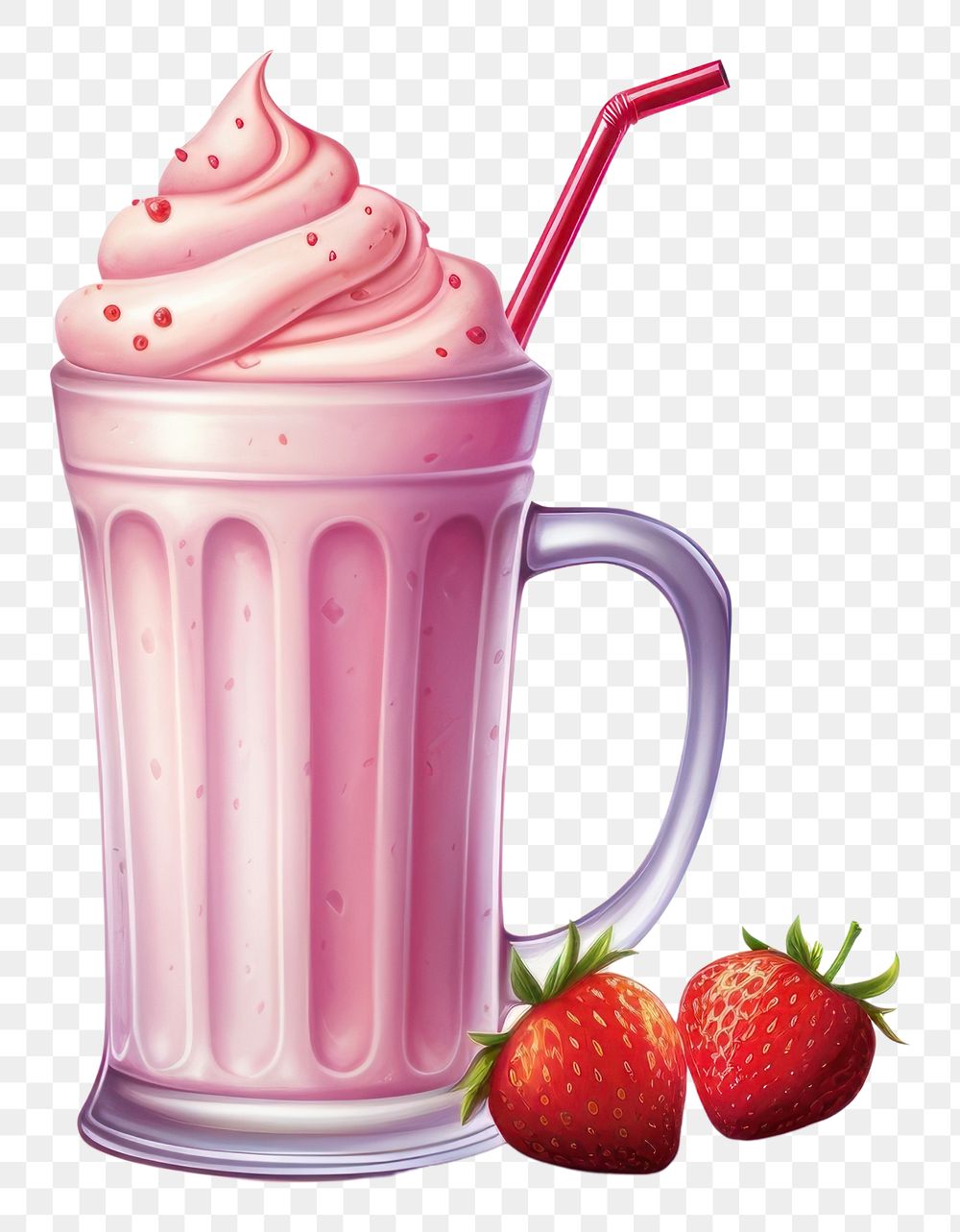 PNG Strawberry milkshake smoothie dessert. 