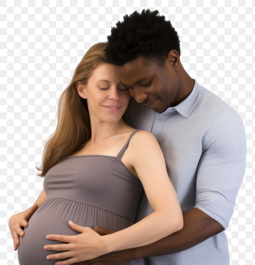 PNG Hugging pregnant adult woman. AI generated Image by rawpixel.