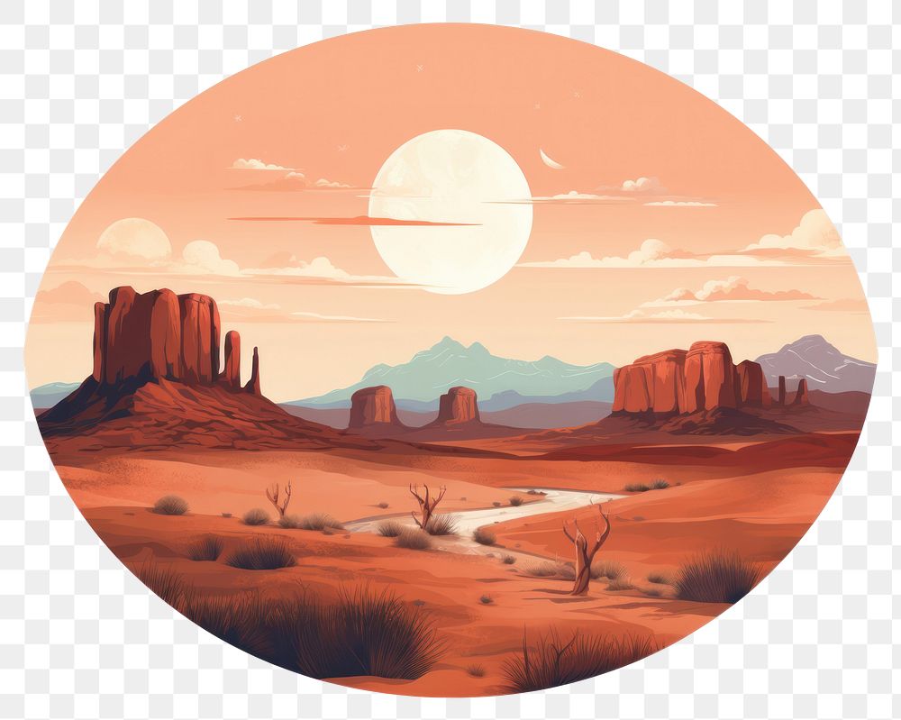 PNG Landscape desert nature circle. AI generated Image by rawpixel.