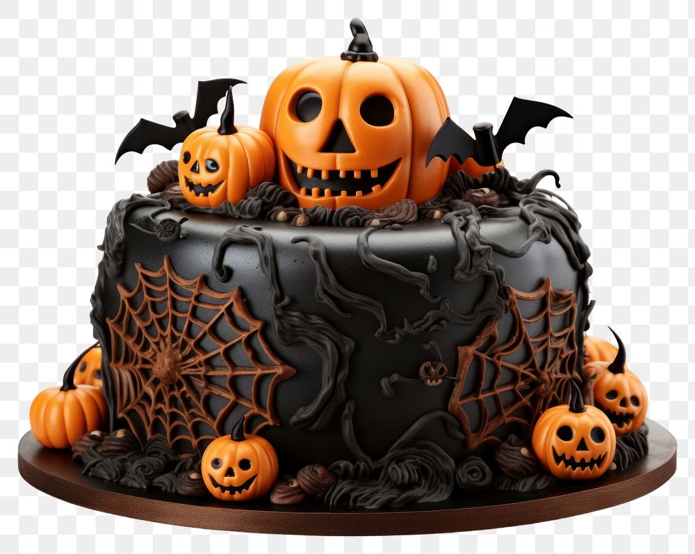PNG Cake halloween dessert pumpkin. AI generated Image by rawpixel.