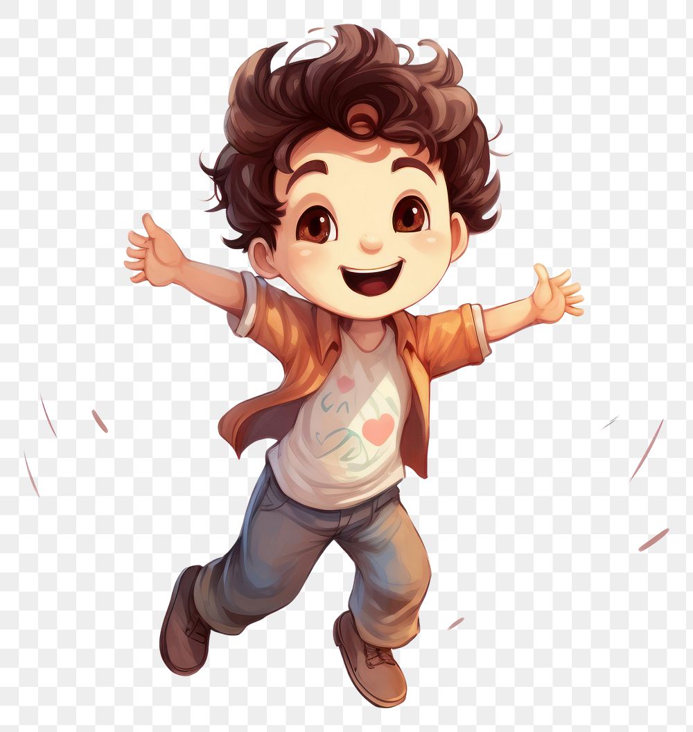 PNG Cartoon cute creativity happiness. AI generated Image by rawpixel.