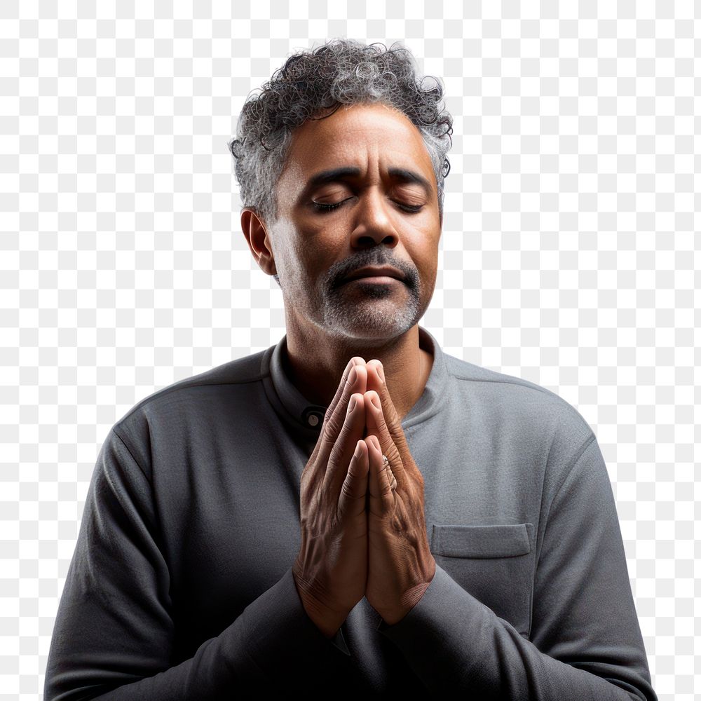 PNG Adult man white background contemplation. AI generated Image by rawpixel.