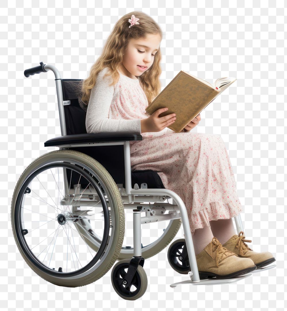 PNG Reading wheel publication wheelchair. AI generated Image by rawpixel.