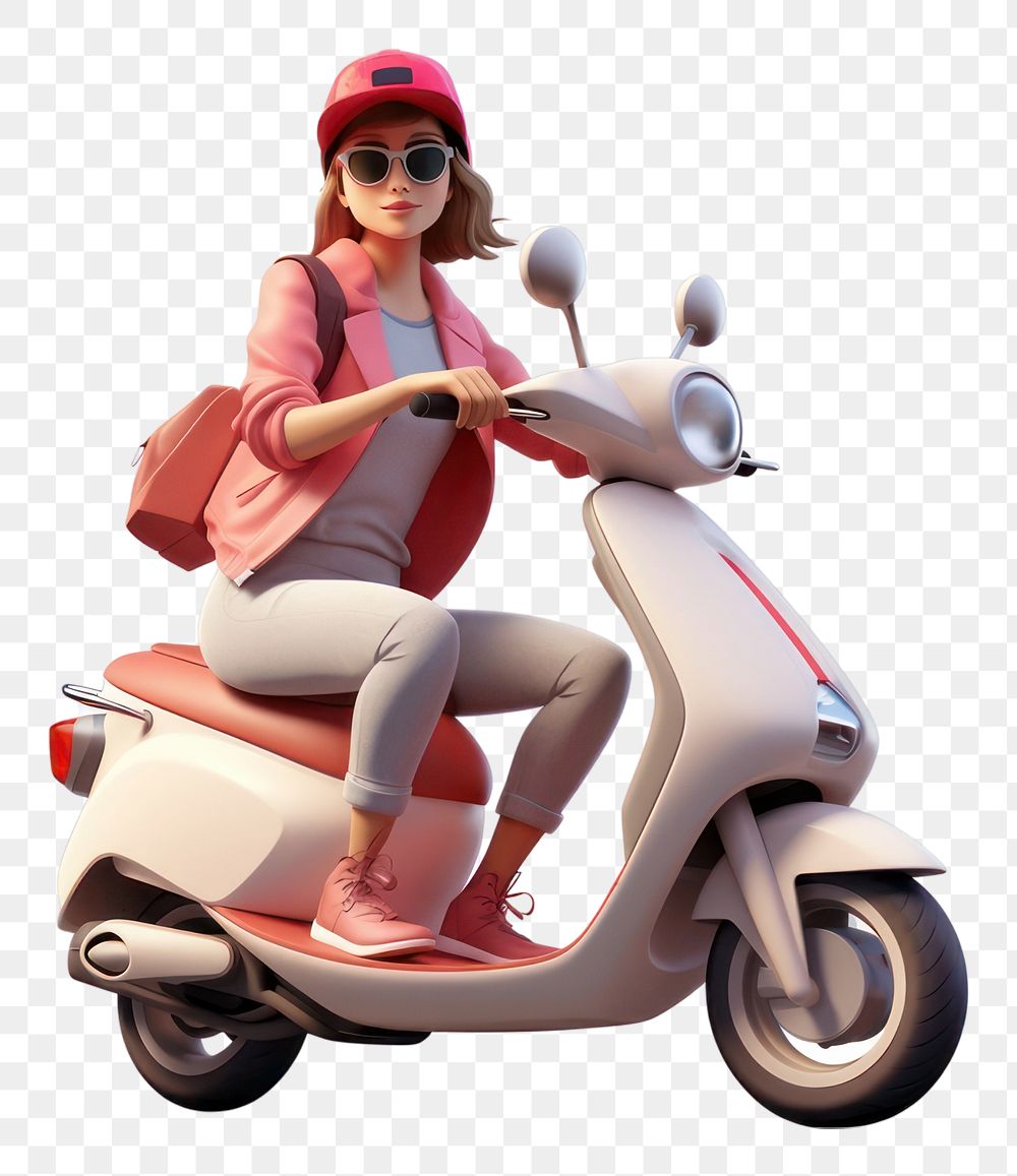 PNG Scooter motorcycle vehicle riding. AI generated Image by rawpixel.