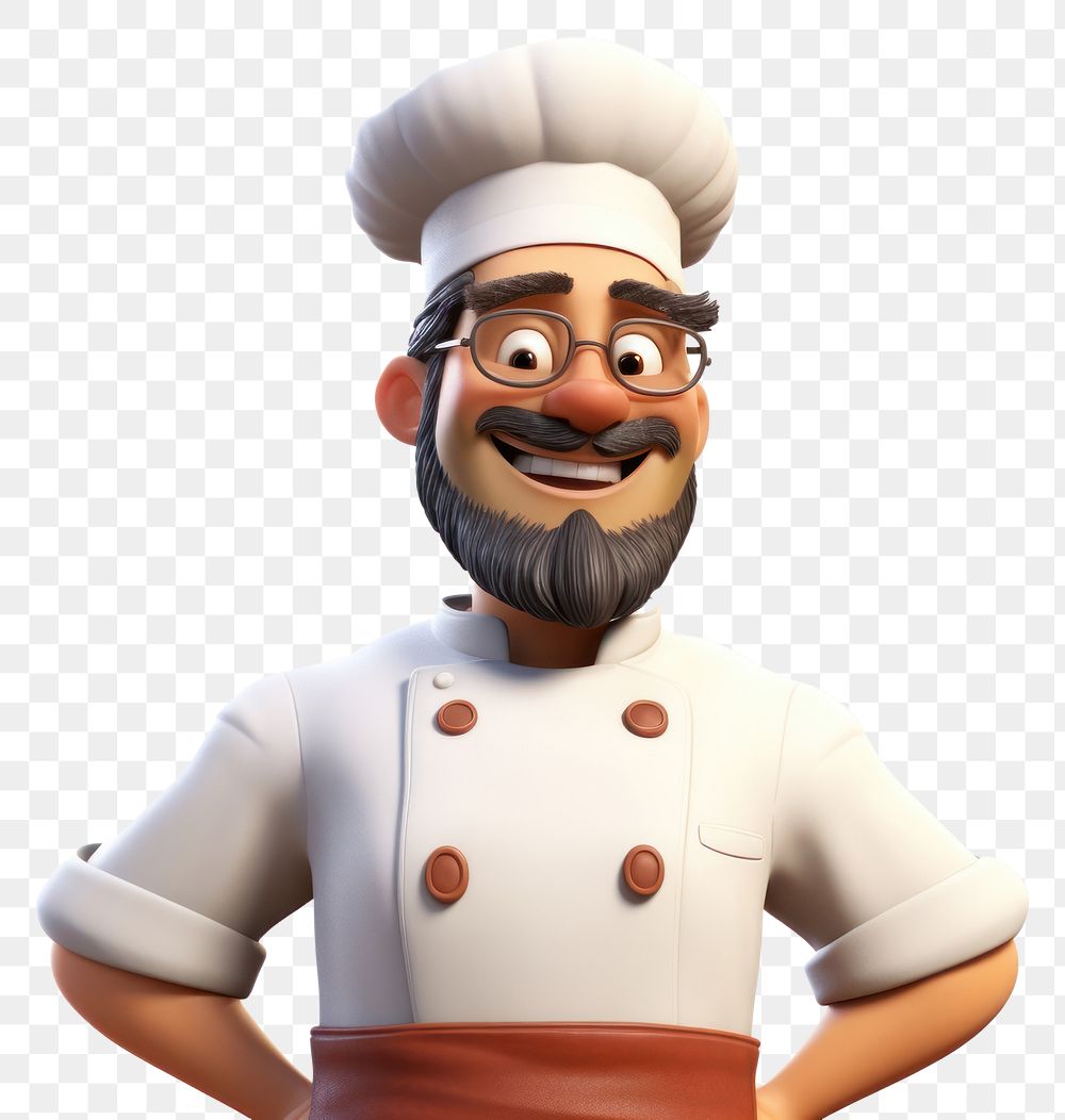 PNG Cartoon chef transparent background moustache. AI generated Image by rawpixel.