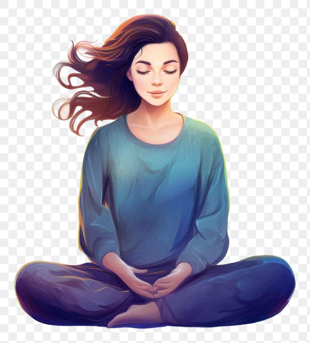 PNG Sitting adult women yoga transparent background