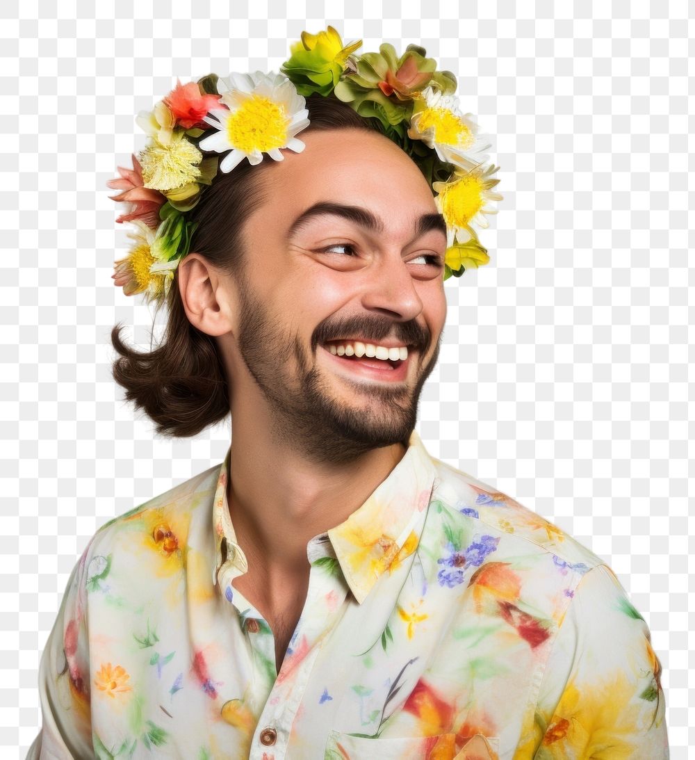 PNG Flower cheerful laughing portrait. 